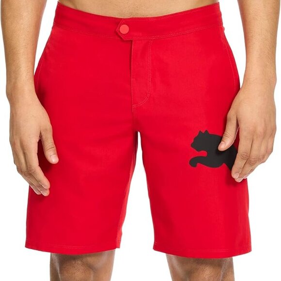 PUMA Mens Essential Core Board Short Red Size 32 - Picture 1 of 13